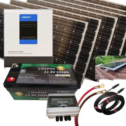 Solcellspaket 230V med litium batterier Solcellspaket 230V med litium batterier