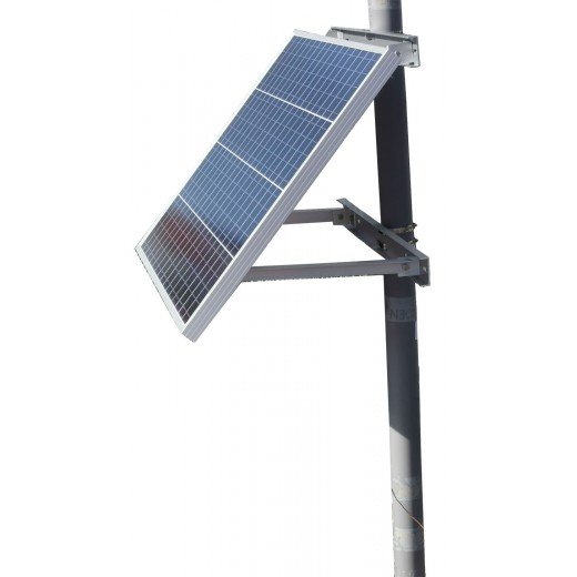 montering av solpanel på stolpe