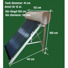 Solfångare 80L, mått